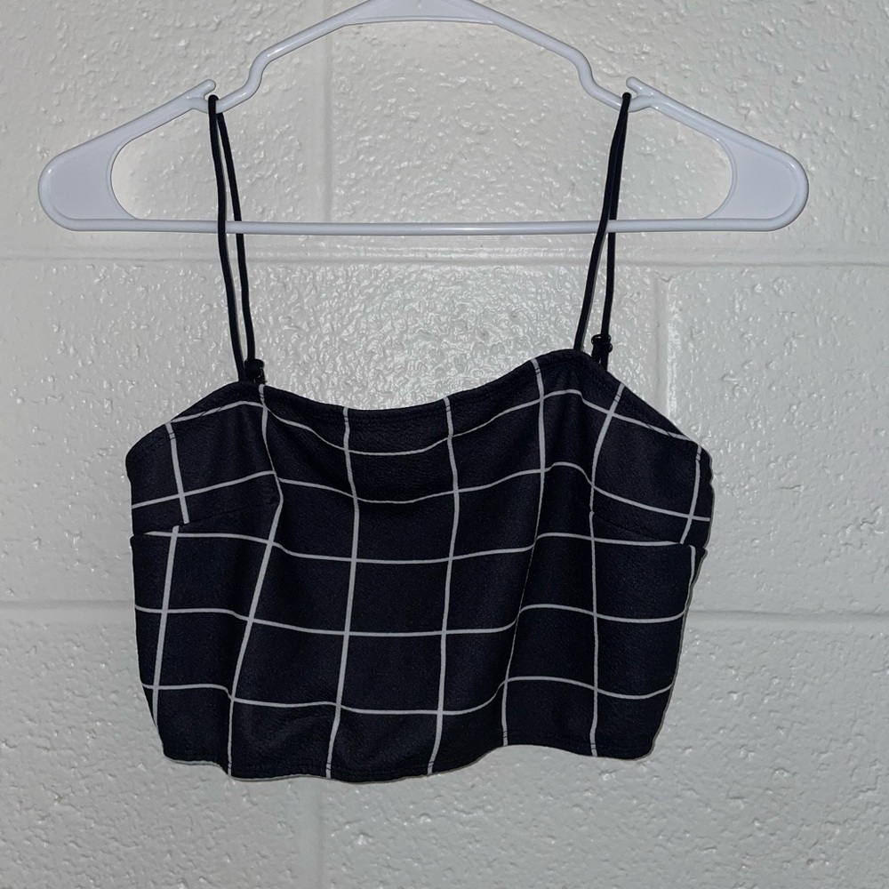 Checked crop top